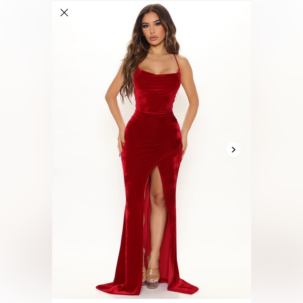 Fashion Nova Love You mean it Velvet maxi dress